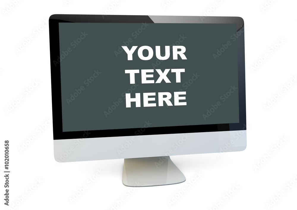 Poster isolated computer with your text here on the screen