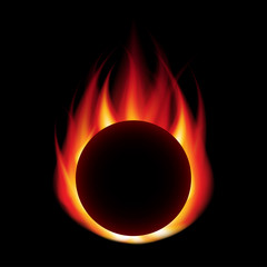 Fire ball isolated on black vector