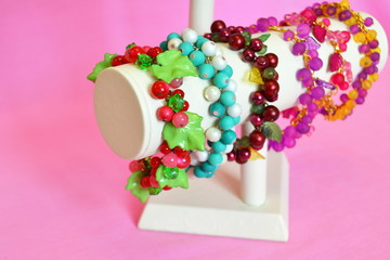 Set of handmade colorful bracelets
