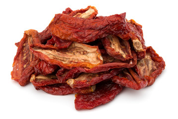 Obraz premium Dried tomatoes isolated on white background cutout