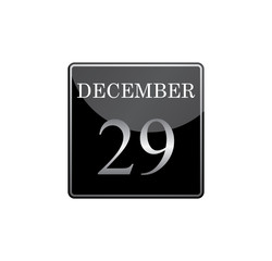 29 december calendar silver and glossy