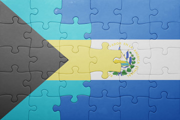 puzzle with the national flag of el salvador and bahamas