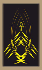 Tarot cards - back design. Ankh, Coptic cross