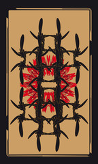 Tarot cards - back design. Bronze grille - symbol of love and wi