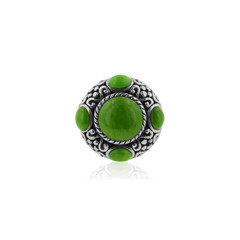 Green Turquoise Five Stone Ropework Ring in Sterling Silver