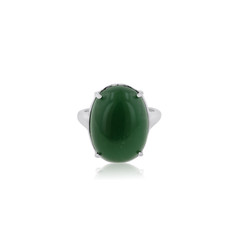 Huge Green Onyx Statement Ring in Sterling Silver