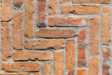 detail of old vintage wall in red