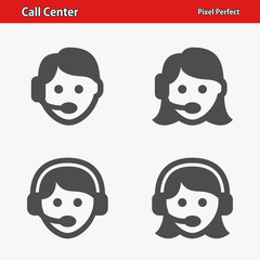 Obraz na płótnie Canvas Call Center Icons. Professional, pixel perfect icons optimized for both large and small resolutions. EPS 8 format.