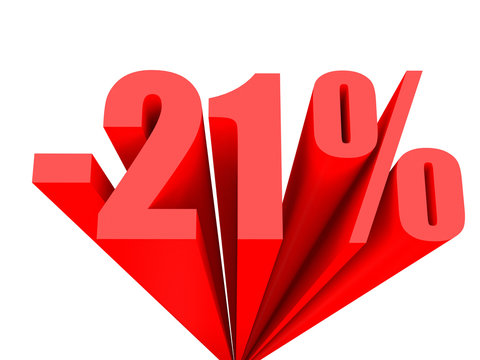 Discount 21 Percent Off Sale.