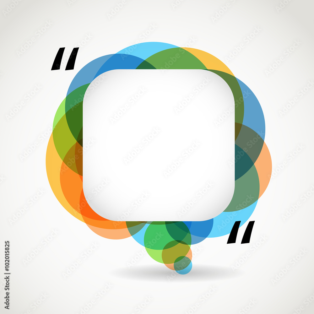 Poster abstract color speech cloud. quote layout