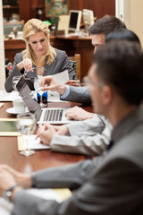 group of young business people or lawyers - meeting in an office