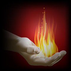 flame in the hand