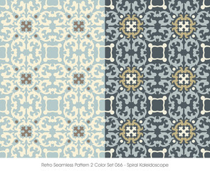 Retro Seamless Pattern 2 Color Set_066 Spiral Kaleidoscope