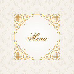 Calligraphic frame. Vector vintage elegant text border