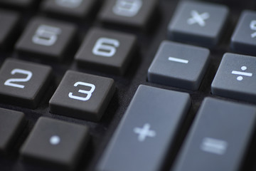 Closeup of number and symbol keys