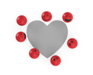 Smileys mit Herzkarte