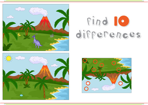 Funny cute parazaurolof on the background of a prehistoric natur