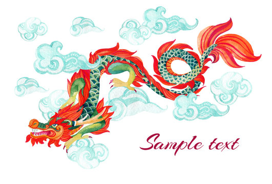 Chinese Dragon. Asian dragon illustration