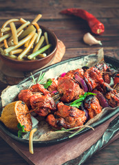Grilled pork skewers