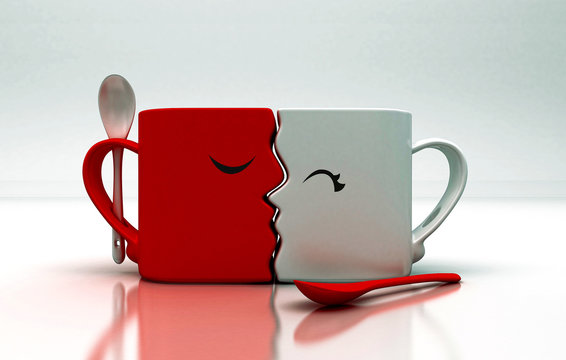 Tazze innamorate, baci a colazione