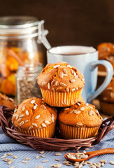 Fresh homemade delicious pumpkin muffins