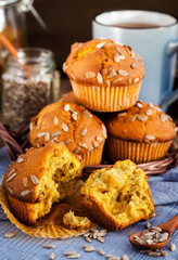 Fresh homemade delicious pumpkin muffins