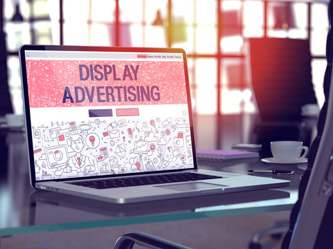 Display Advertising Concept on Laptop Screen.