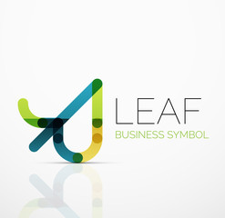 Vector abstract logo idea, eco leaf, nature plant, green concept business icon. Creative logotype design template