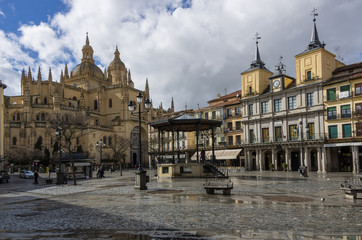 Plaza Mayor square in Segovia, Spain