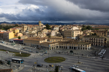 Plaza Artilleria square in Segovia, Spain