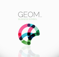 Obraz premium Logo, linear abstract geometric icon