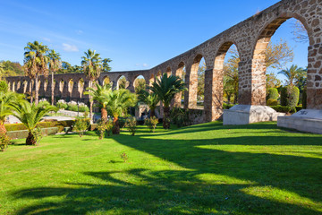 Fototapeta na wymiar Aqueduct of San Anton in Plasencia, province of Caceres, Spain