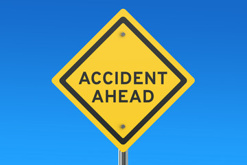 accident ahead road sign