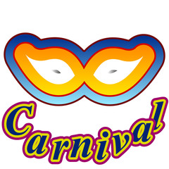 Bright rainbow colors vector carnival mask.