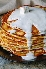 Staple of yeast pancakes, traditional for Russian pancake week
