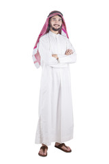 Arabic person standing in studio