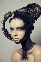 Portrait of beautiful woman. Air brush make up.