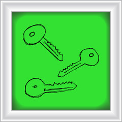 Set of cartoon style key