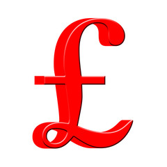 Obraz premium English pound on white background.