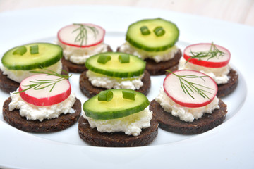 Healthy, small sandwiches