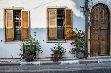 Fototapeta na wymiar small house in Neve Tzedek neighborhood in Tel Aviv, Israel