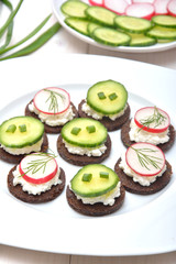 Healthy, small sandwiches