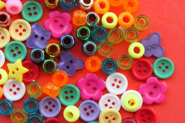 Fototapeta premium Colourful Beads and buttons
