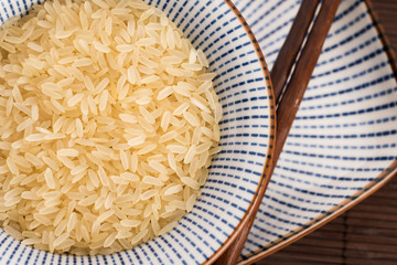 bowl of parboiled risotto rice