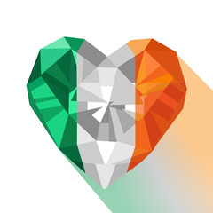 Vector crystal gem jewelry Irish flag Saint Patrick's Day