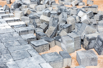 Pile of paving stone. Ready for construction