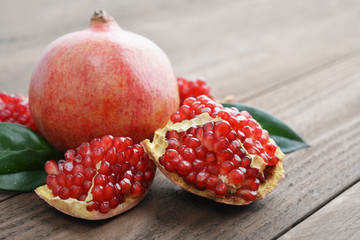 Red fresh pomegranate