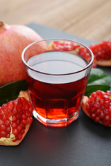 Pomegranate juice in glass