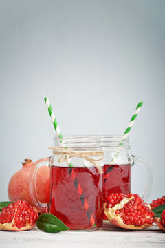 Pomegranate juice in jar