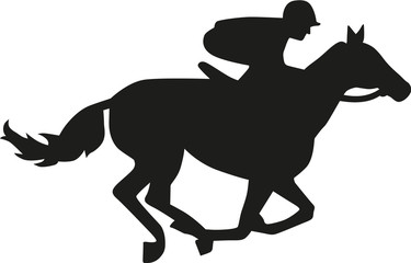 Obraz na płótnie Canvas Horse race silhouette